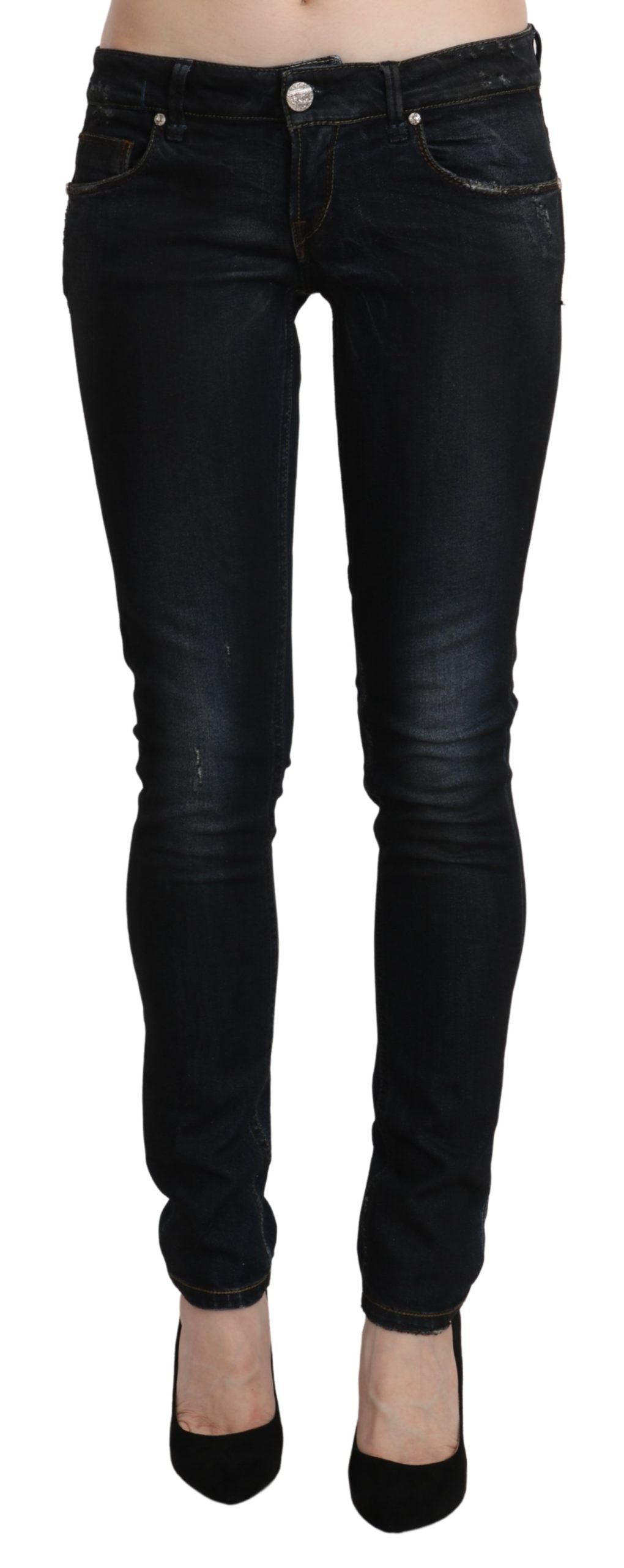Acht Blue Washed Low Waist Skinny Denim Slim Trouser Acht