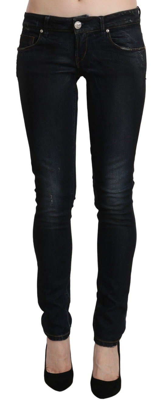 Acht Blue Washed Low Waist Skinny Denim Slim Trouser Acht