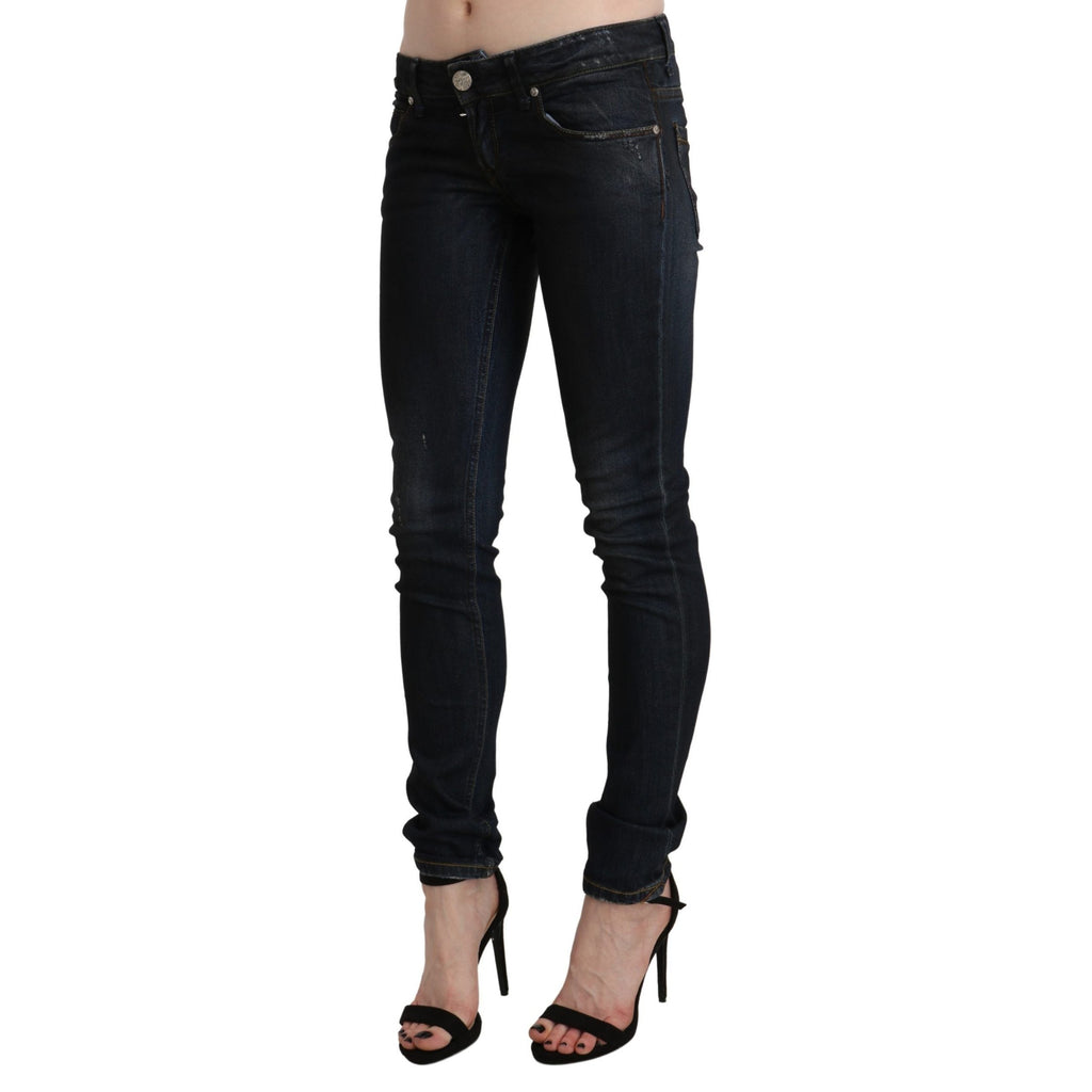 Acht Black Washed Low Waist Skinny Denim Jeans