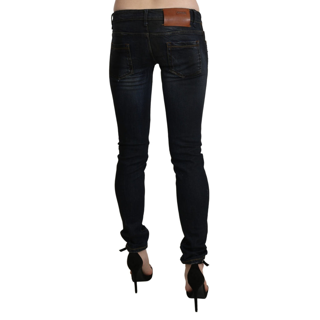 Acht Black Washed Low Waist Skinny Denim Jeans