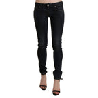 Acht Black Washed Low Waist Skinny Denim Jeans