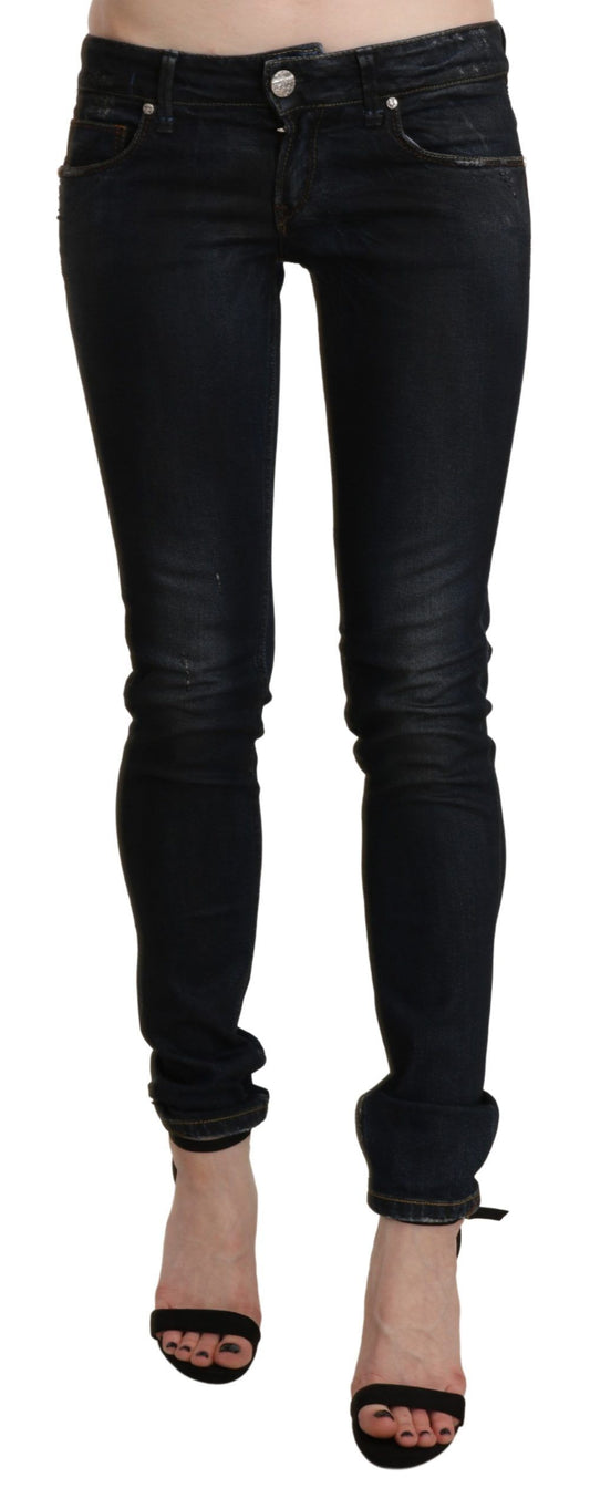 Acht Black Washed Low Waist Skinny Denim Jeans Acht