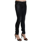 Acht Black Washed Low Waist Skinny Denim Jeans