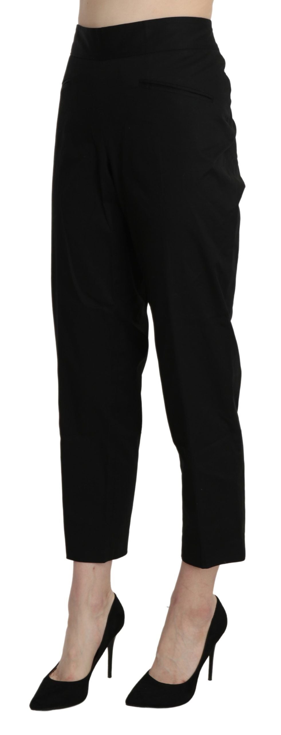 BENCIVENGA Black High Waist Straight Cropped Dress Pants BENCIVENGA