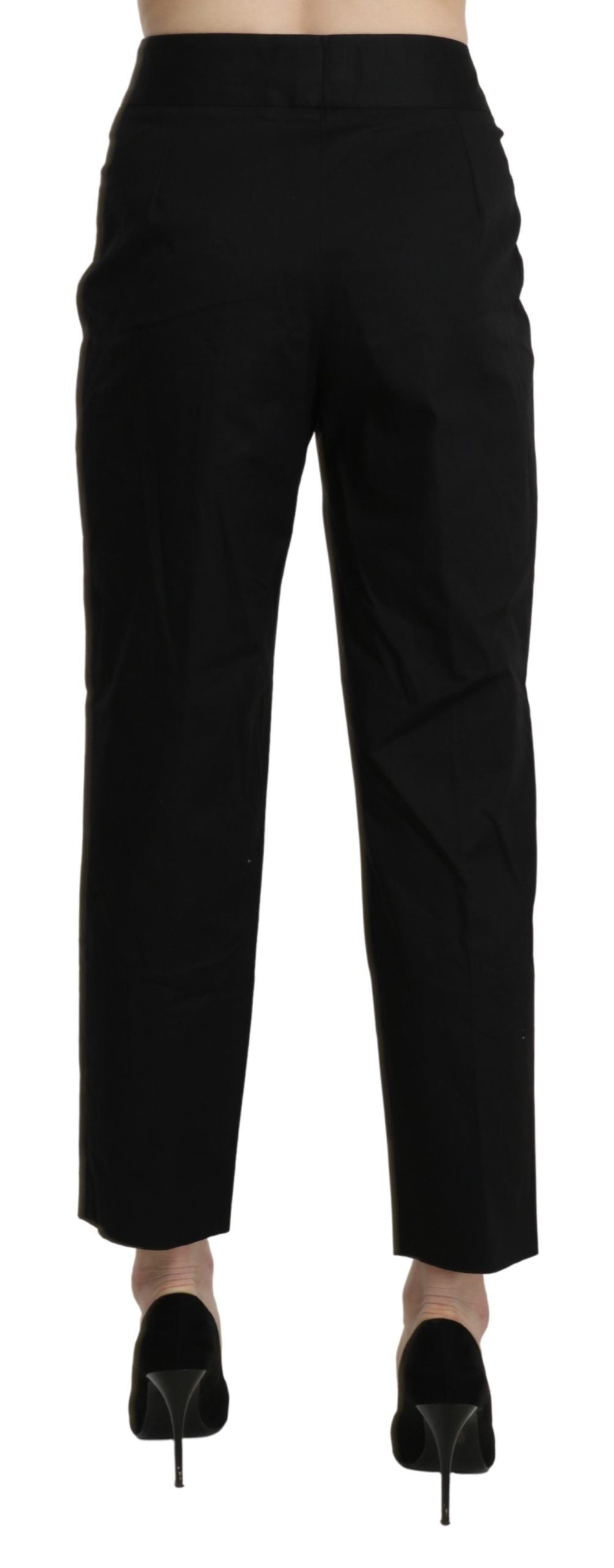 BENCIVENGA Black High Waist Straight Cropped Dress Pants BENCIVENGA