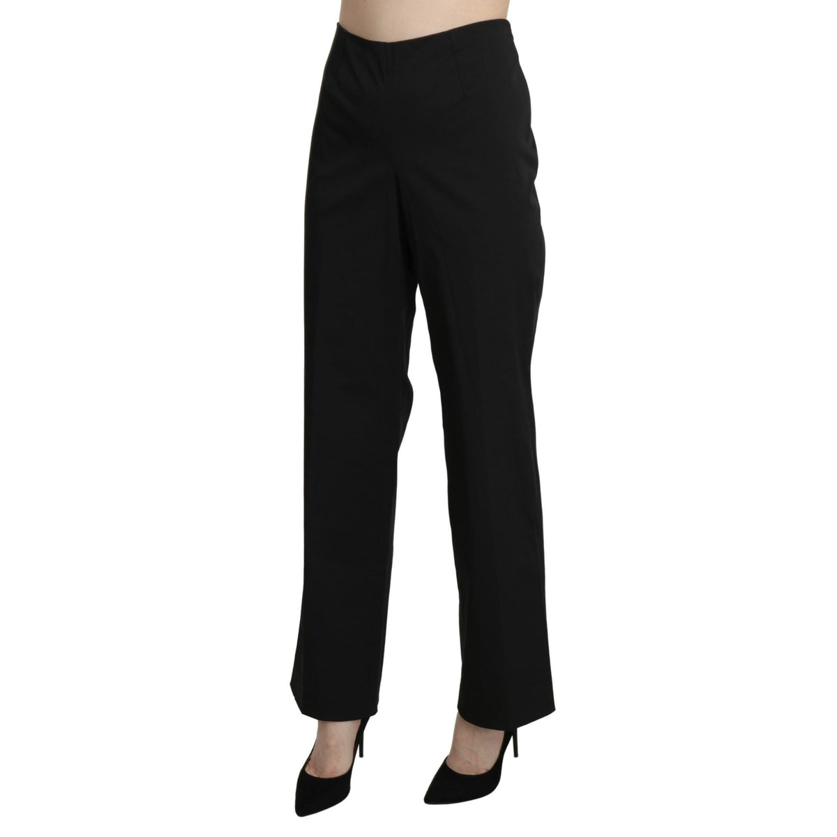 BENCIVENGA Black High Waist Straight Dress Trouser Pants