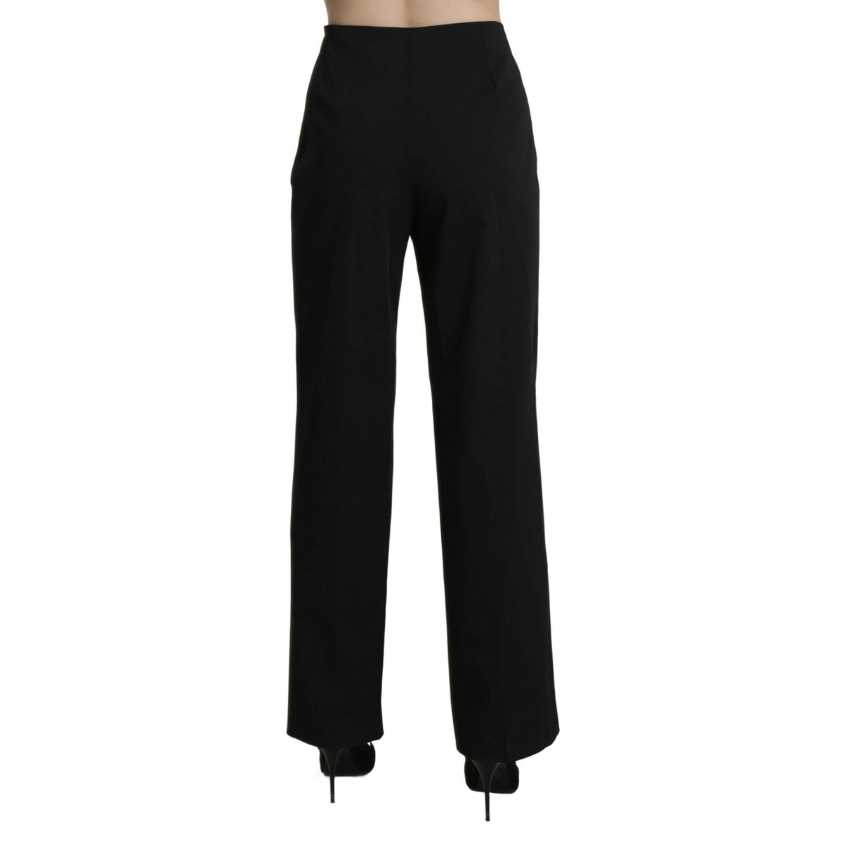 BENCIVENGA Black High Waist Straight Dress Trouser Pants