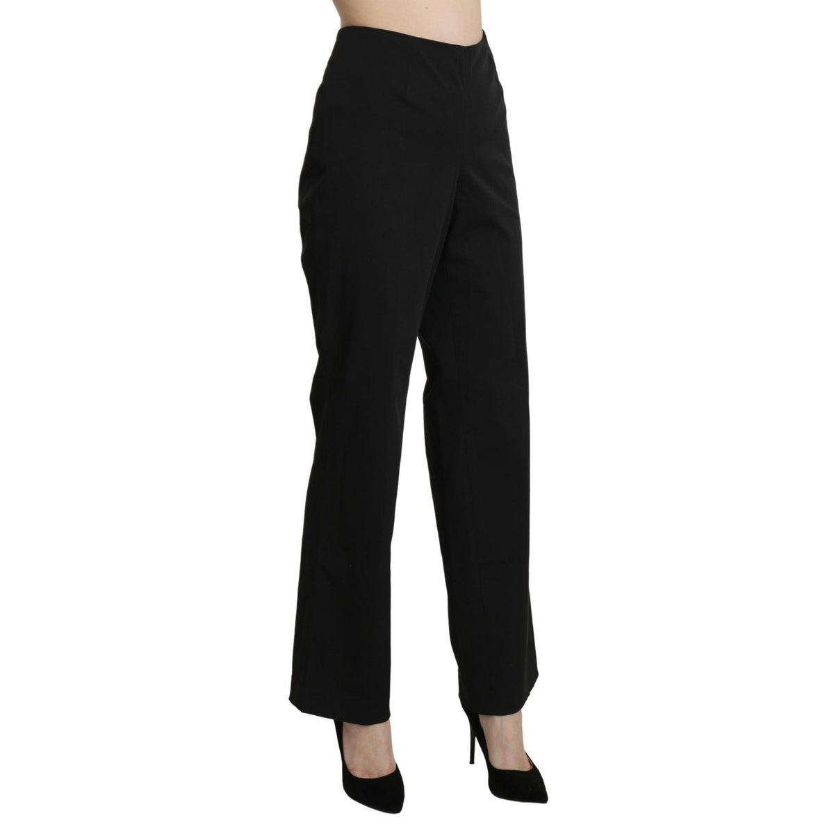 BENCIVENGA Black High Waist Straight Dress Trouser Pants