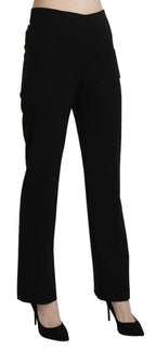BENCIVENGA Black High Waist Straight Formal Dress Trouser - Eljoys Fashion 