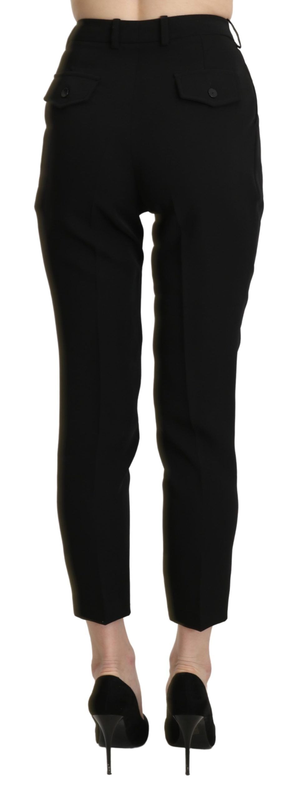 BENCIVENGA Black High Waist Skinny Cropped Dress Trouser Pant BENCIVENGA