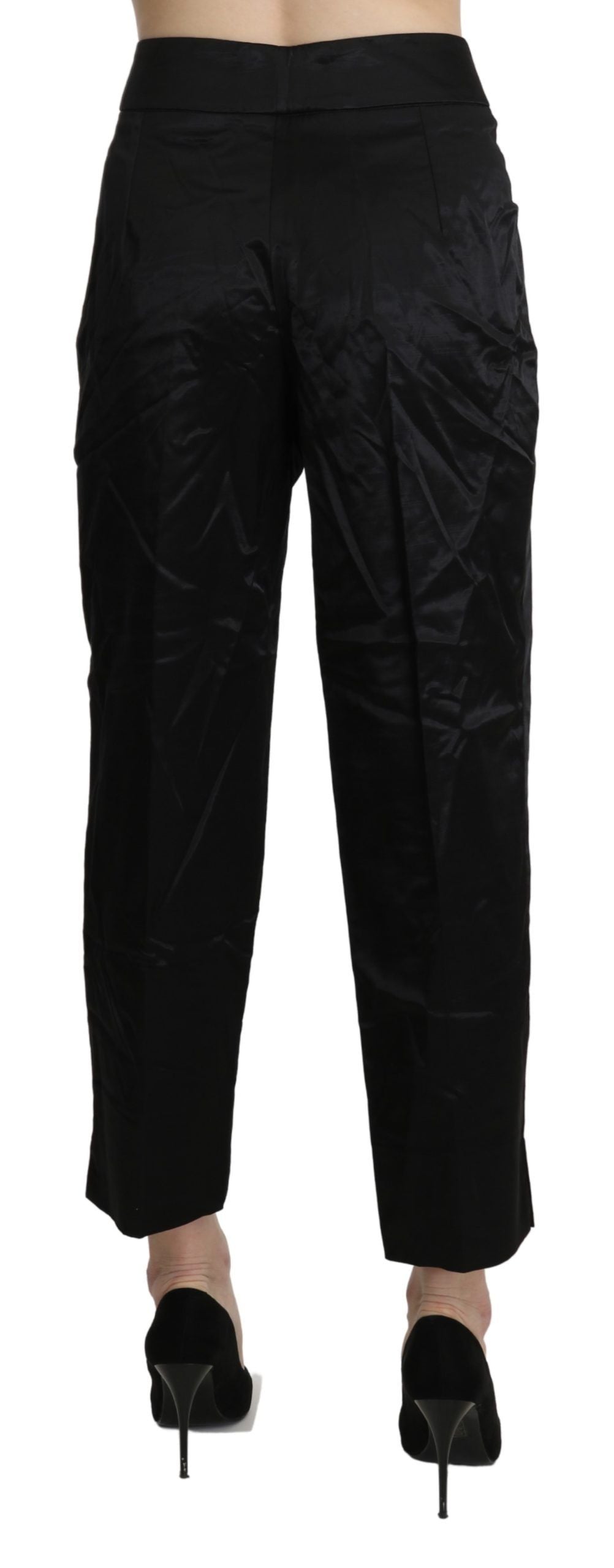 BENCIVENGA Black High Waist Straight Cropped Dress Trouser Pants BENCIVENGA