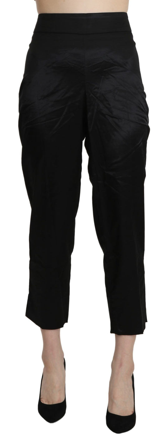 BENCIVENGA Black High Waist Straight Cropped Dress Trouser Pants BENCIVENGA
