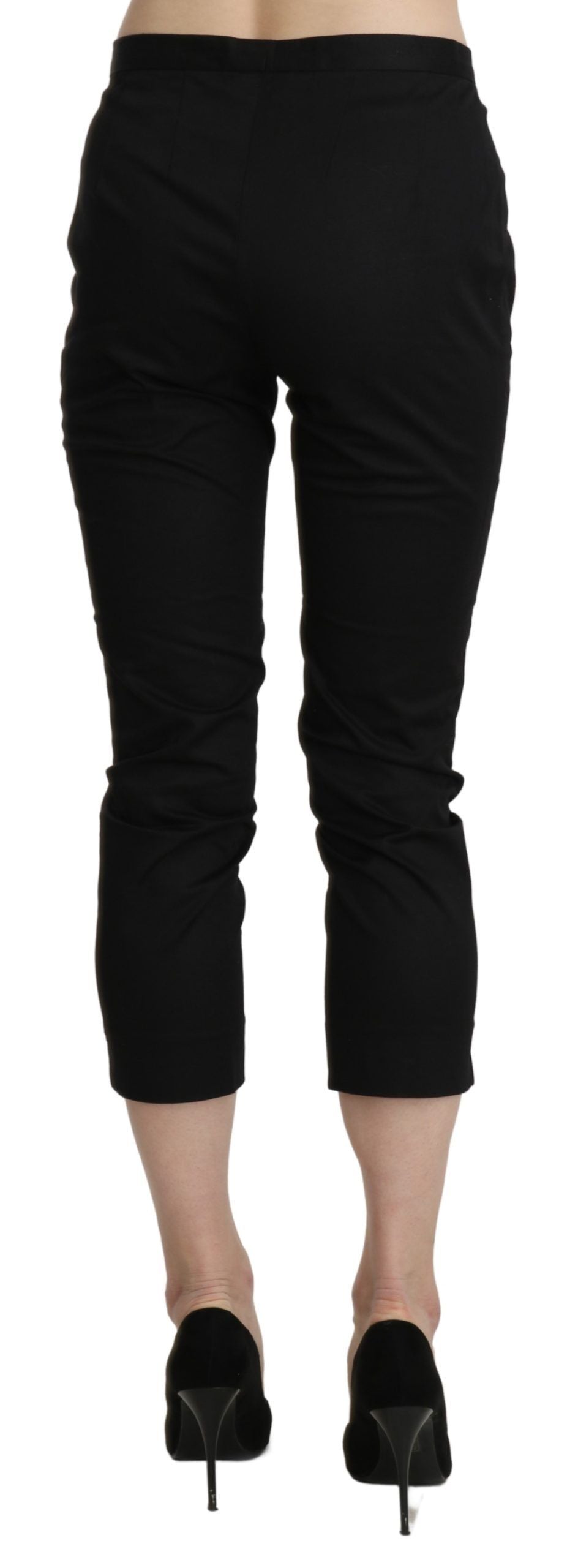 BENCIVENGA Black High Waist Skinny Cropped Dress Trouser Pants BENCIVENGA