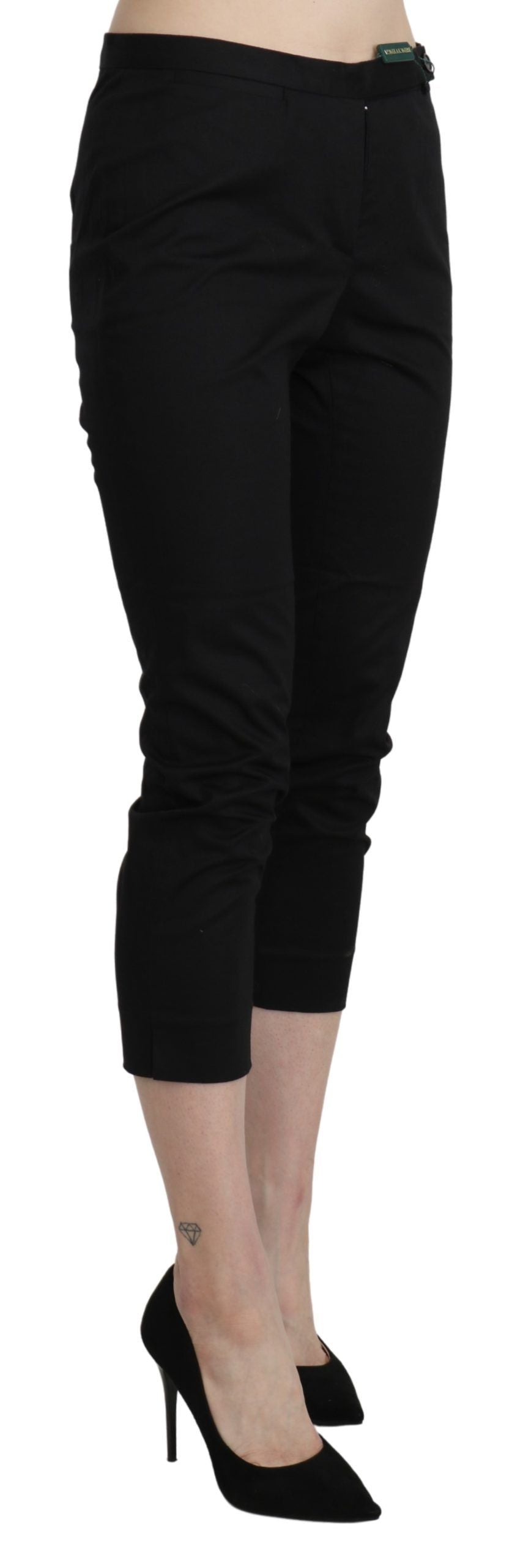 BENCIVENGA Black High Waist Skinny Cropped Dress Trouser Pants BENCIVENGA