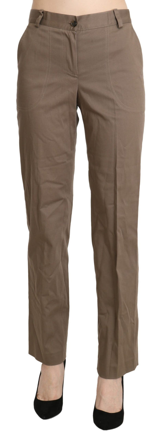 BENCIVENGA Brown High Waist Straight Dress Trouser Pants BENCIVENGA