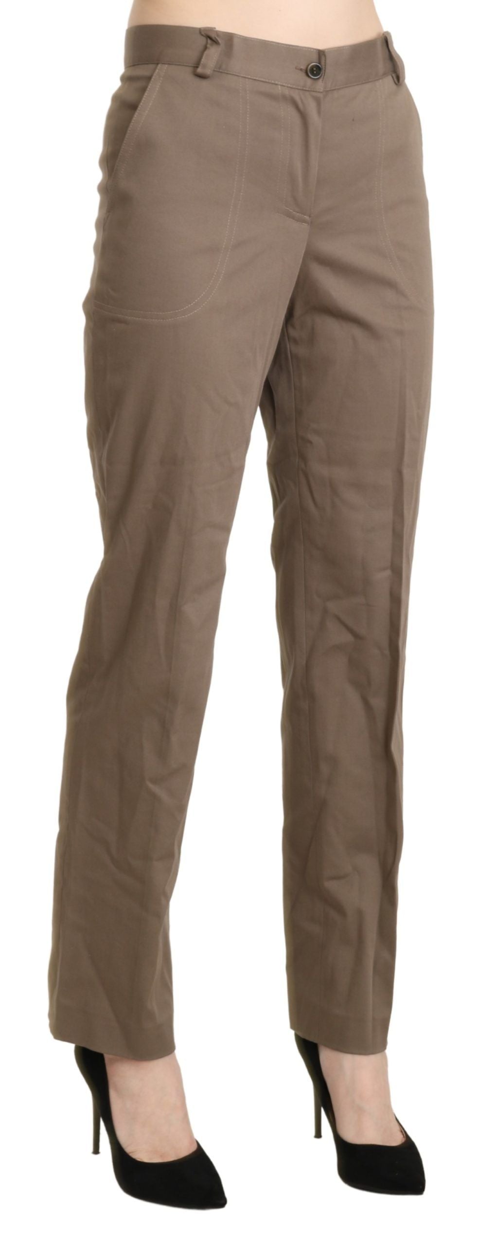 BENCIVENGA Brown High Waist Straight Dress Trouser Pants BENCIVENGA