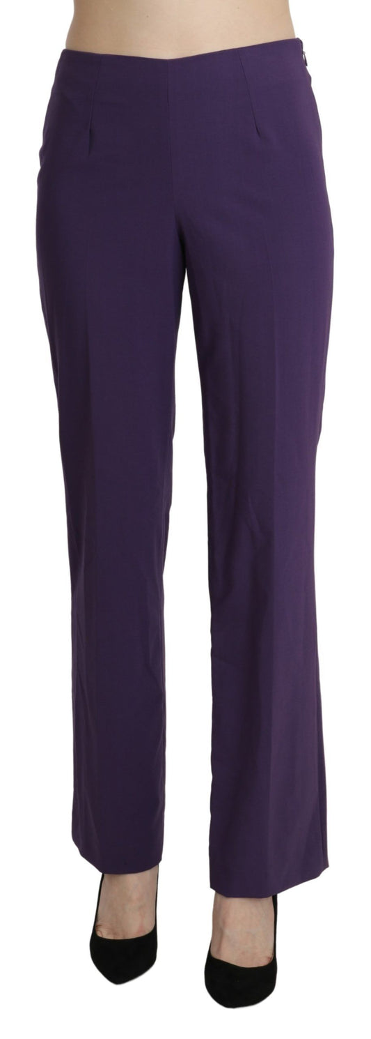 BENCIVENGA Purple High Waist Straight Dress Trouser Pants BENCIVENGA