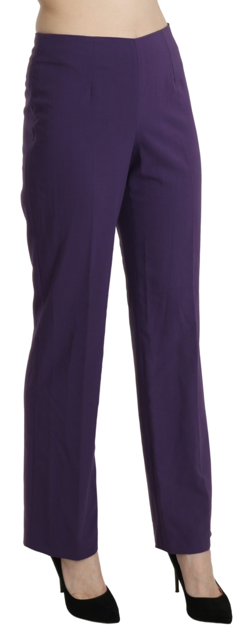 BENCIVENGA Purple High Waist Straight Dress Trouser Pants BENCIVENGA