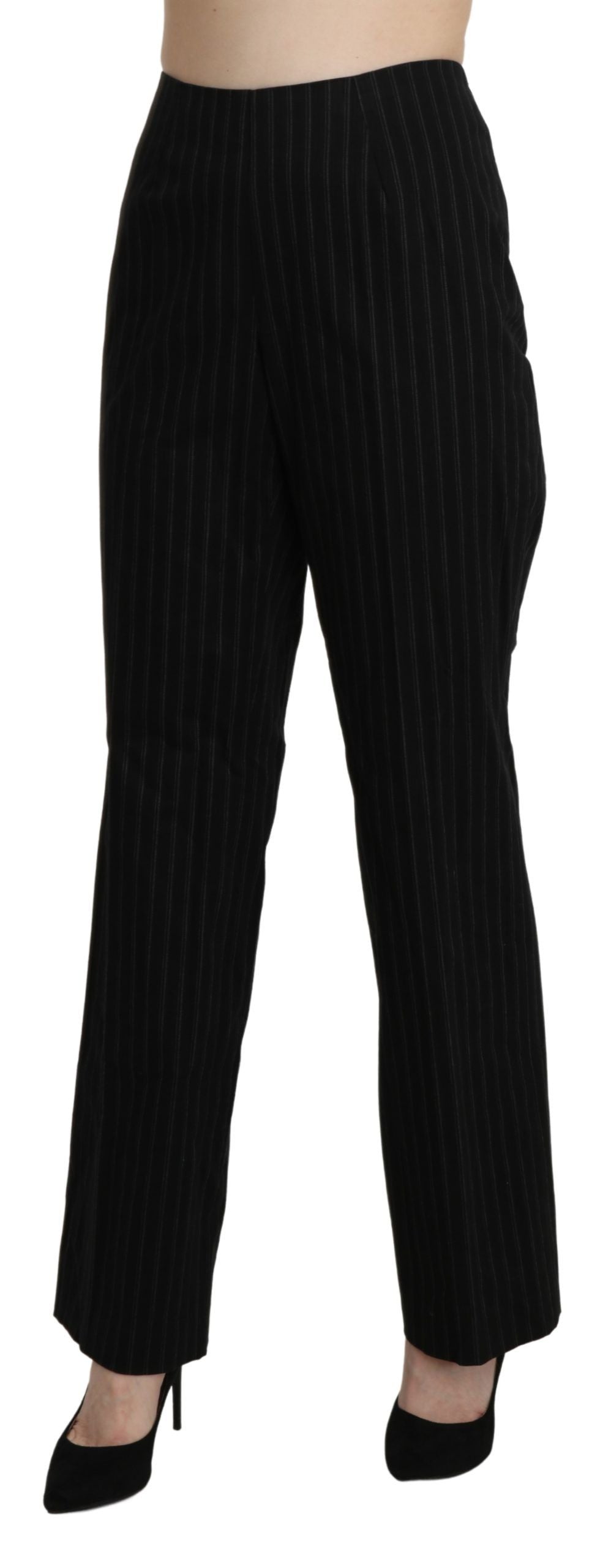 BENCIVENGA Black High Waist Straight Dress Trouser Pants BENCIVENGA