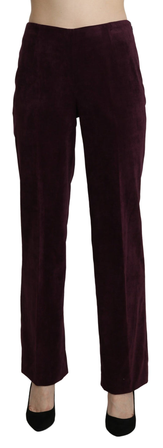 BENCIVENGA Purple Suede High Waist Straight Trouser Pants BENCIVENGA