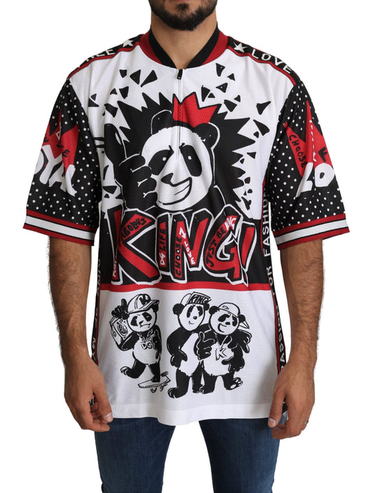 Dolce & Gabbana White King Panda Top Polyester Mens T-shirt Dolce & Gabbana
