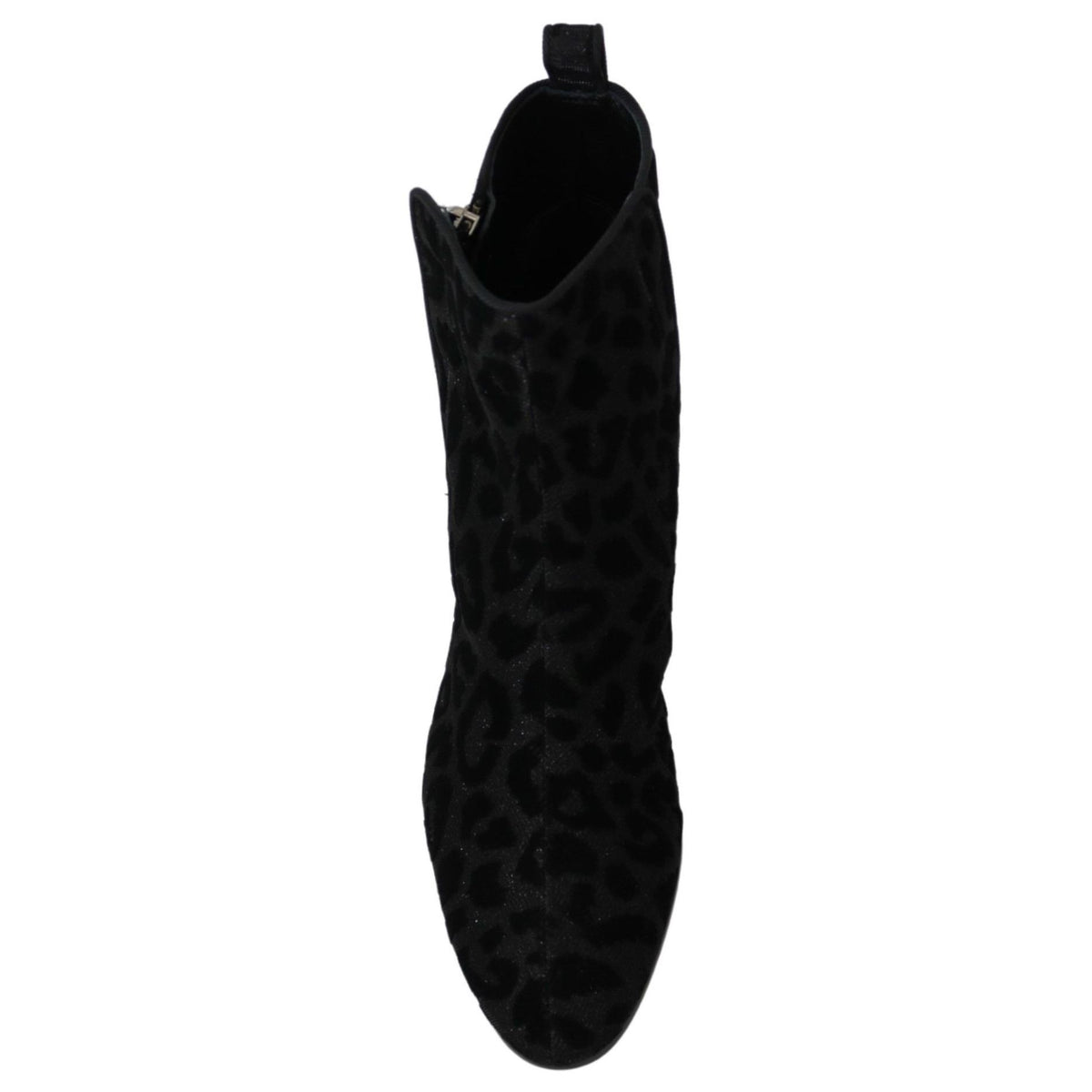 Dolce & Gabbana Black Leopard Short Boots Zipper Shoes