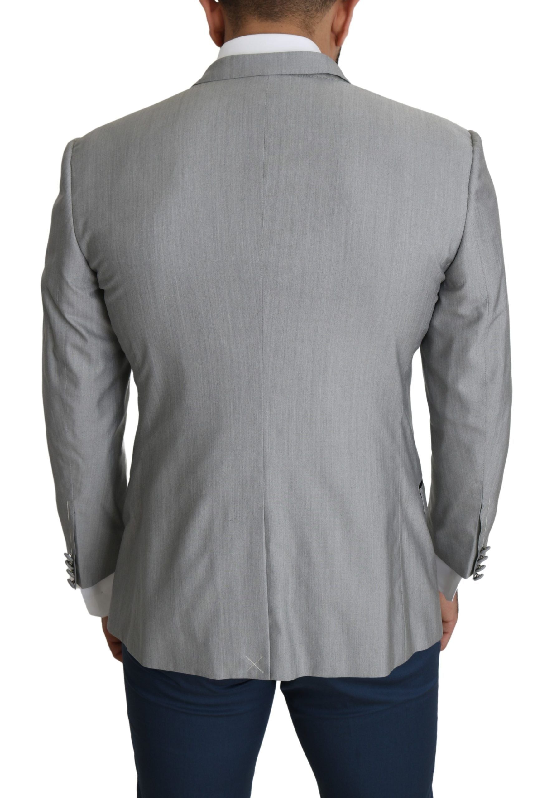 Dolce & Gabbana Light Gray Single Breasted SARTORIA Blazer Dolce & Gabbana