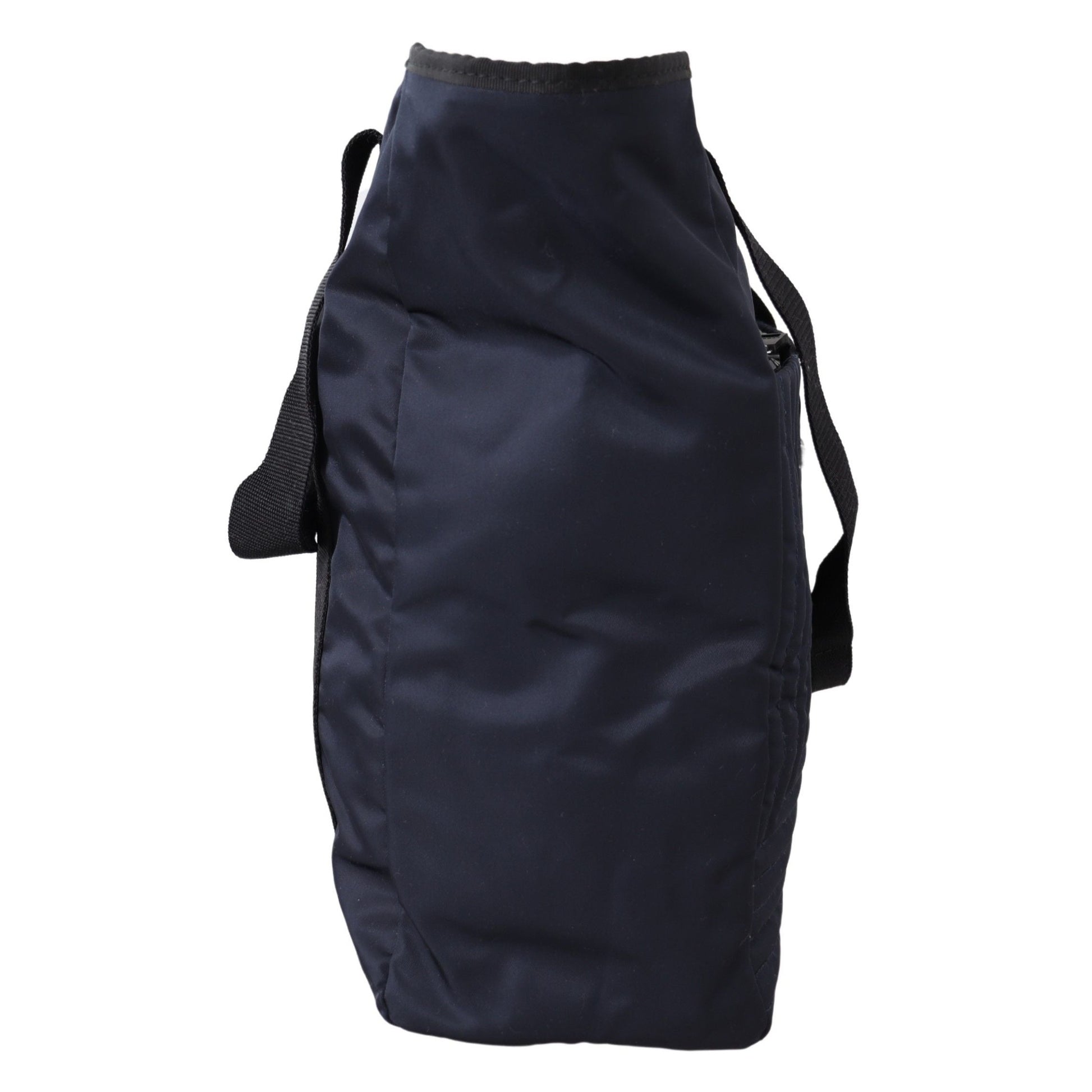 Versace Elegant Blue Nylon Tote Bag Versace