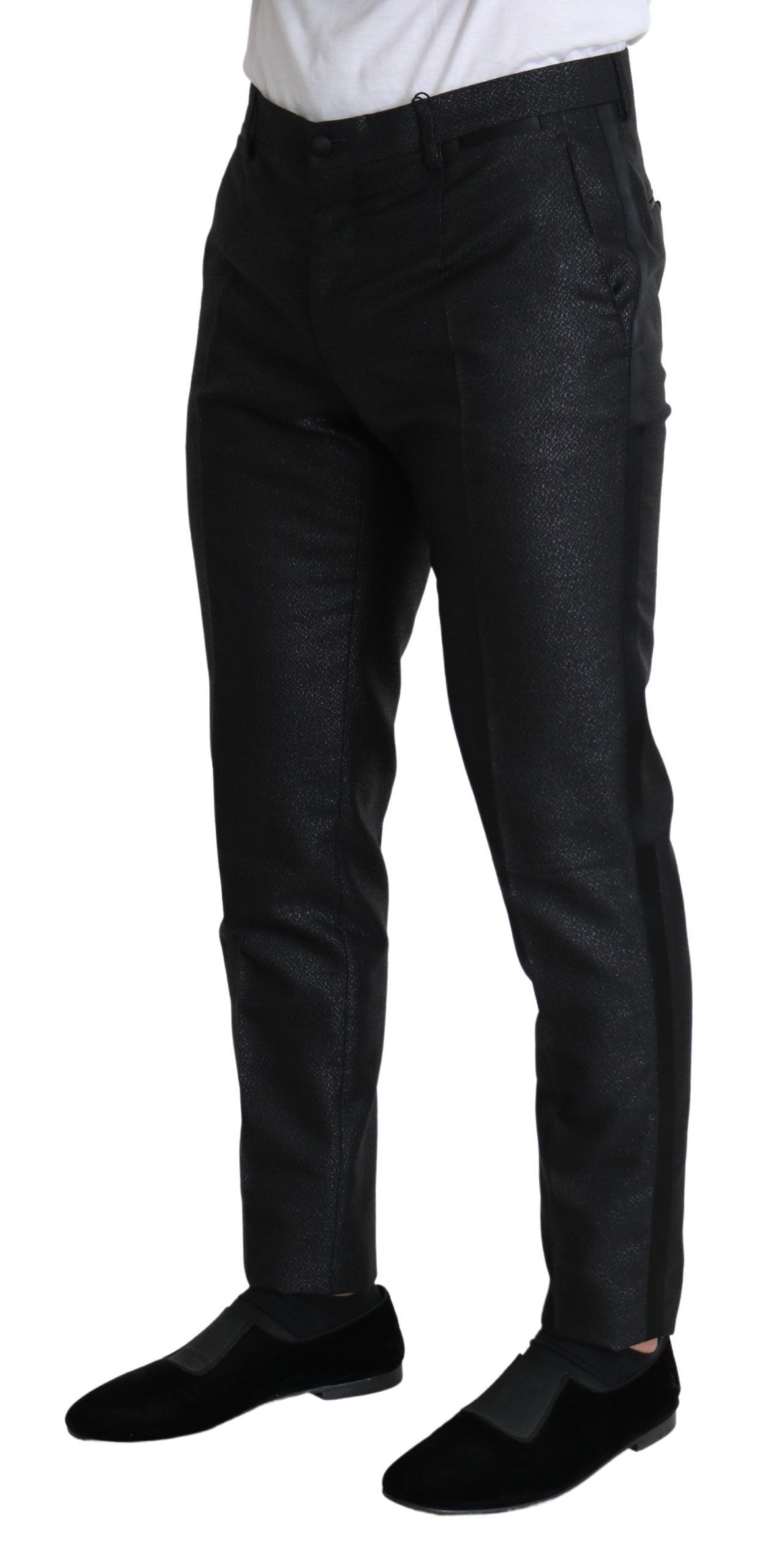 Dolce & Gabbana Black Metallic Skinny Trouser Dress Dolce & Gabbana