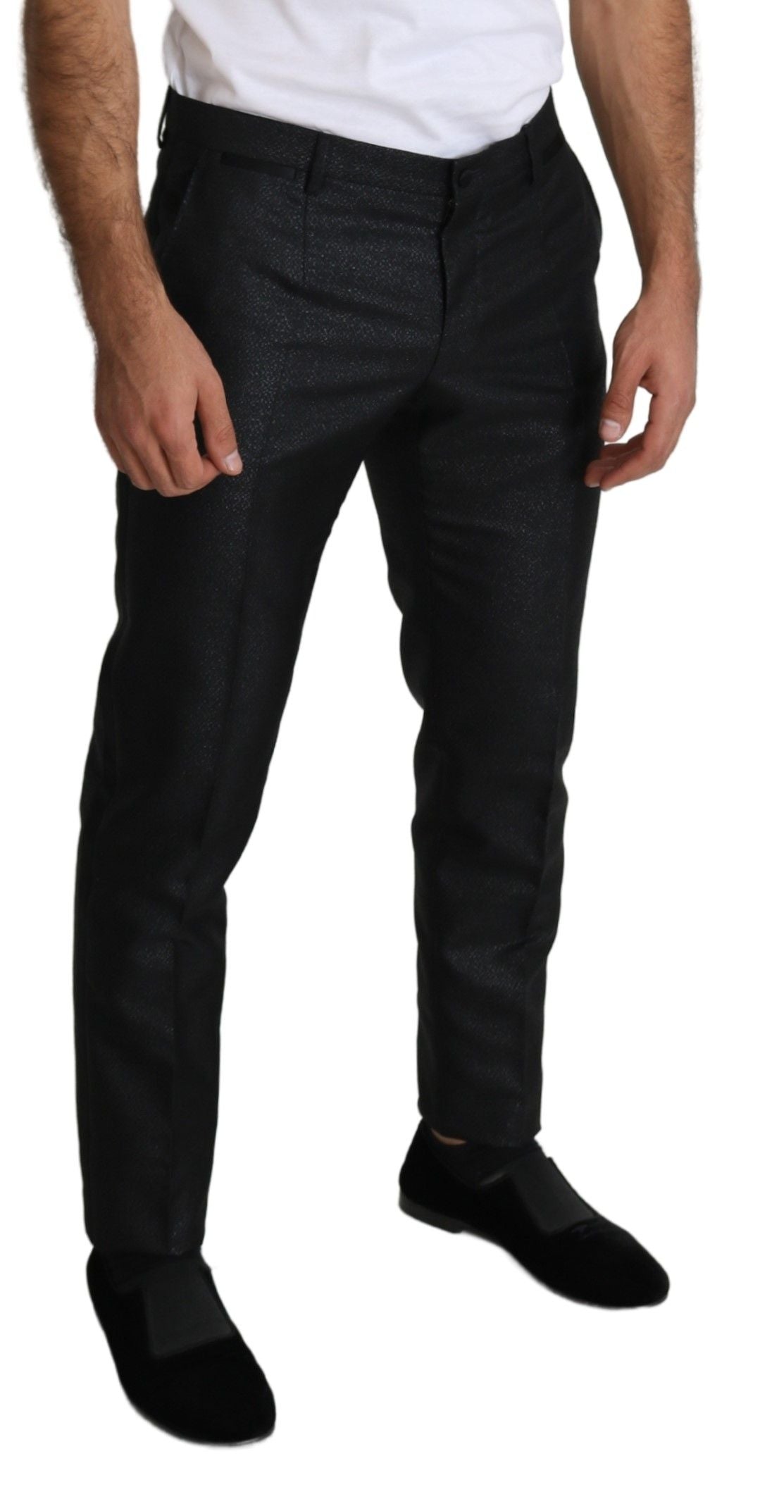 Dolce & Gabbana Black Metallic Skinny Trouser Dress Dolce & Gabbana