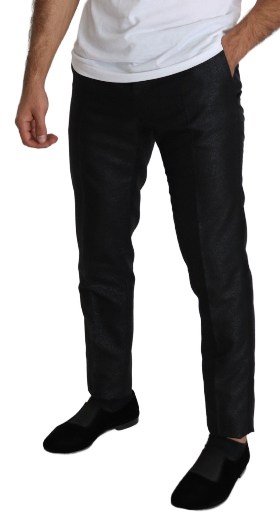 Dolce & Gabbana Black Metallic Skinny Trouser Dress Dolce & Gabbana