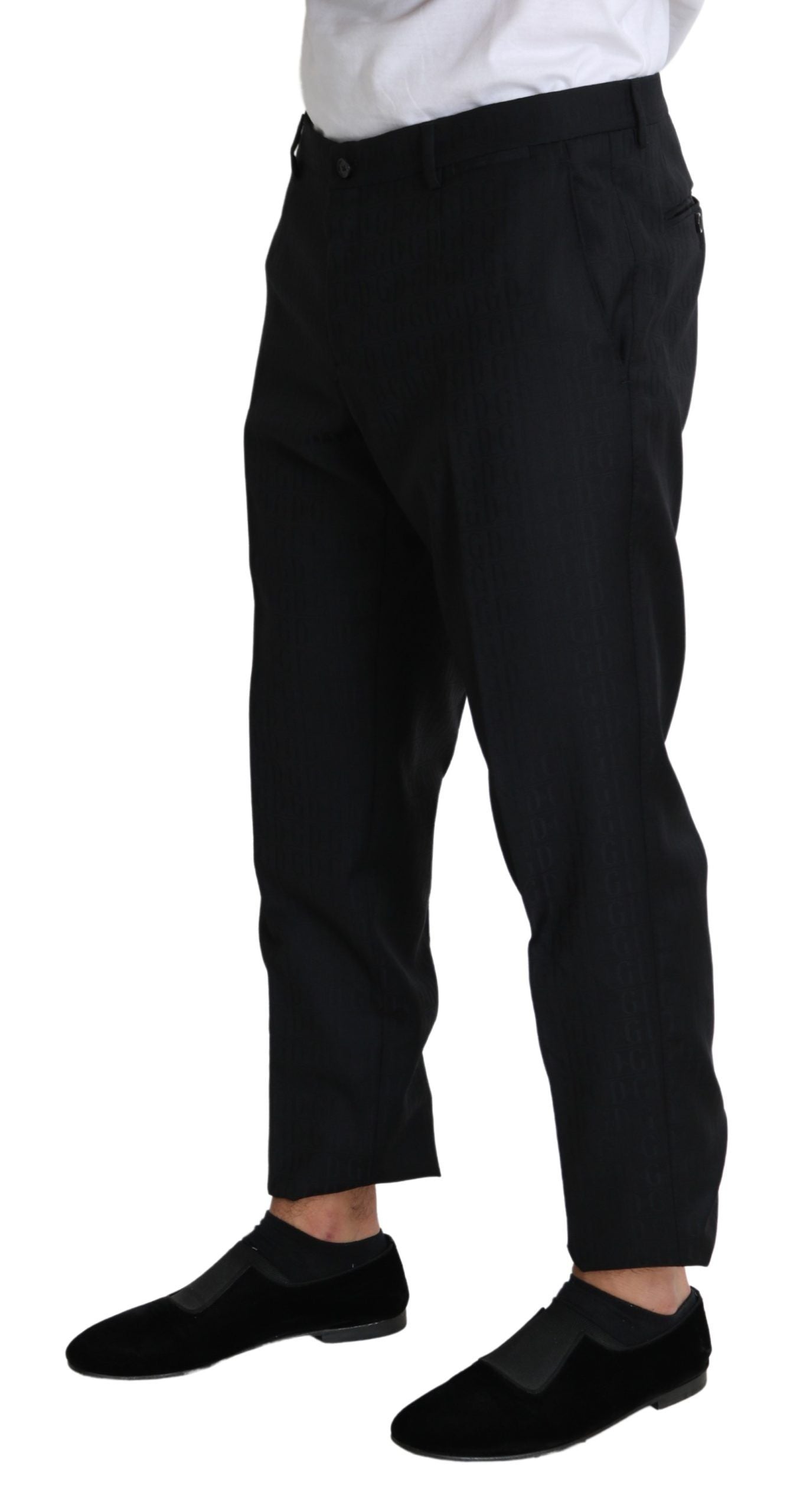 Dolce & Gabbana Black Wool Skinny Cropped Trouser Dress Dolce & Gabbana
