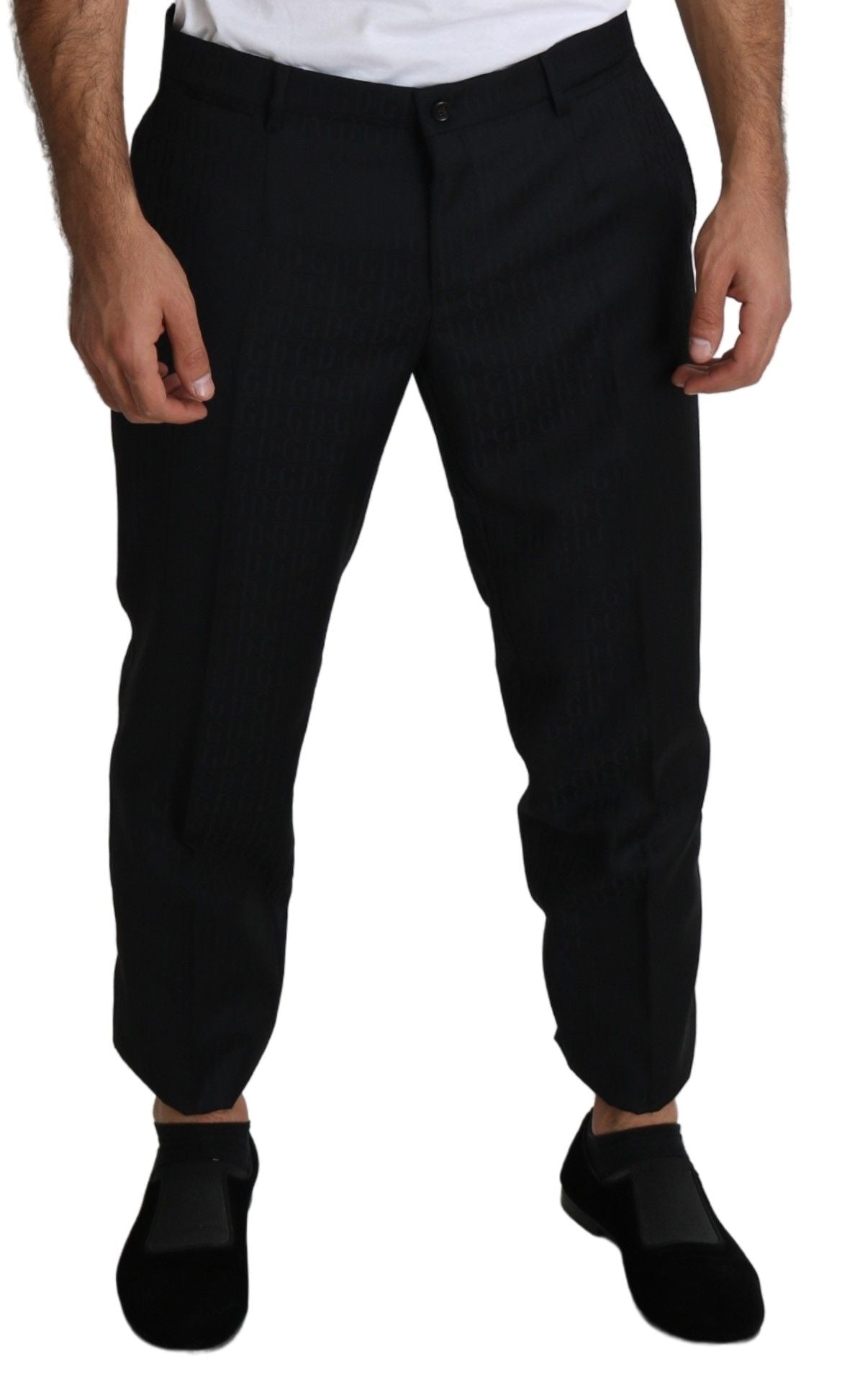 Dolce & Gabbana Black Wool Skinny Cropped Trouser Dress Dolce & Gabbana