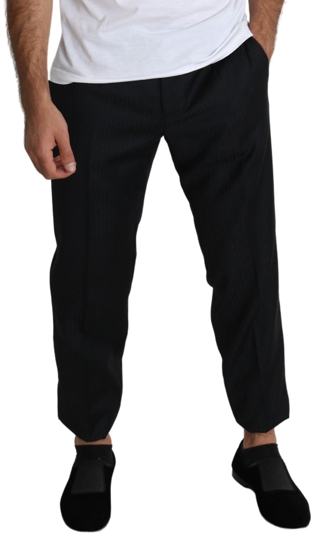 Dolce & Gabbana Black Wool Skinny Cropped Trouser Dress Dolce & Gabbana
