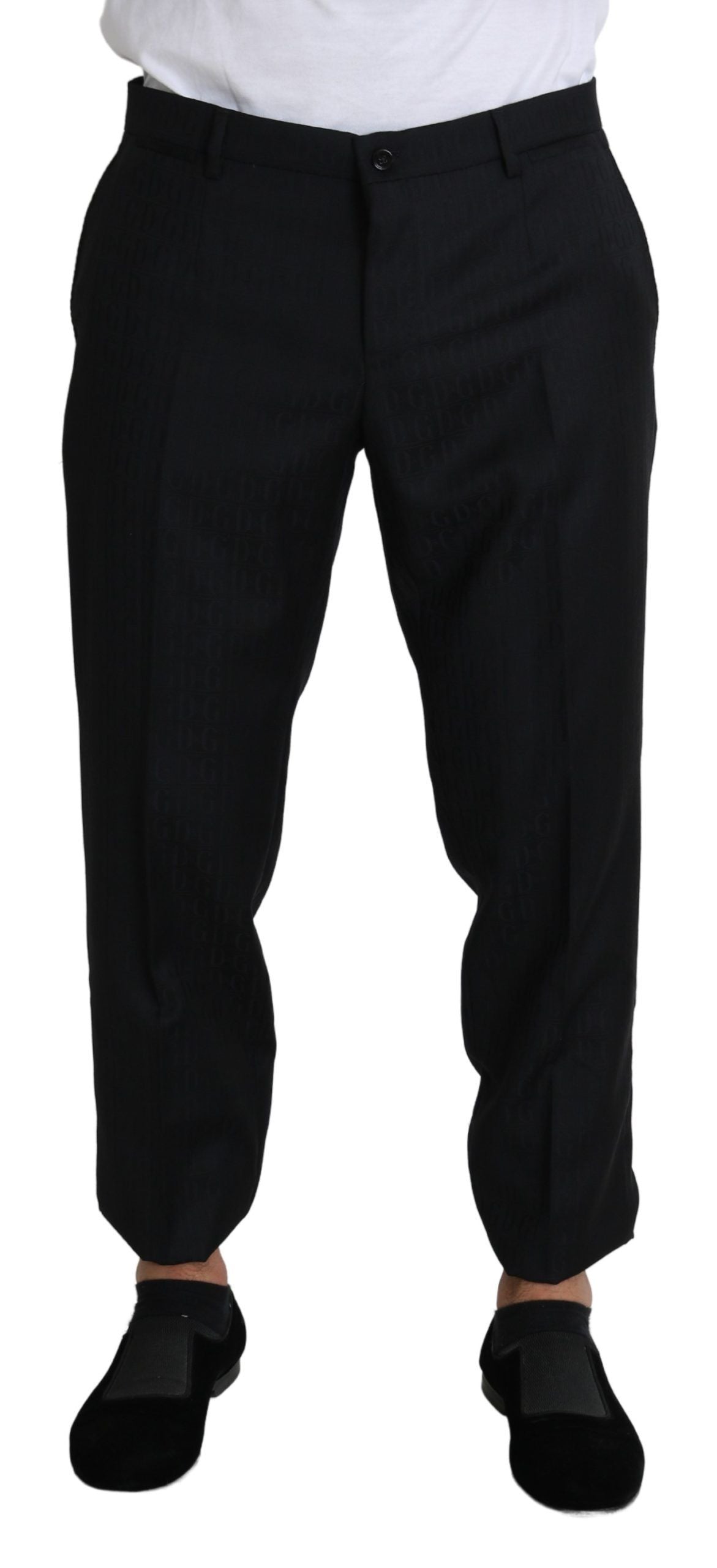 Dolce & Gabbana Black Wool Skinny Cropped Trouser Dress Dolce & Gabbana