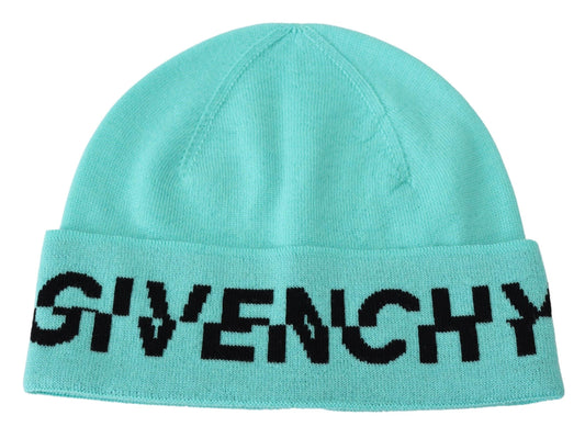 Givenchy Green Wool Beanie Unisex Logo Hat Givenchy