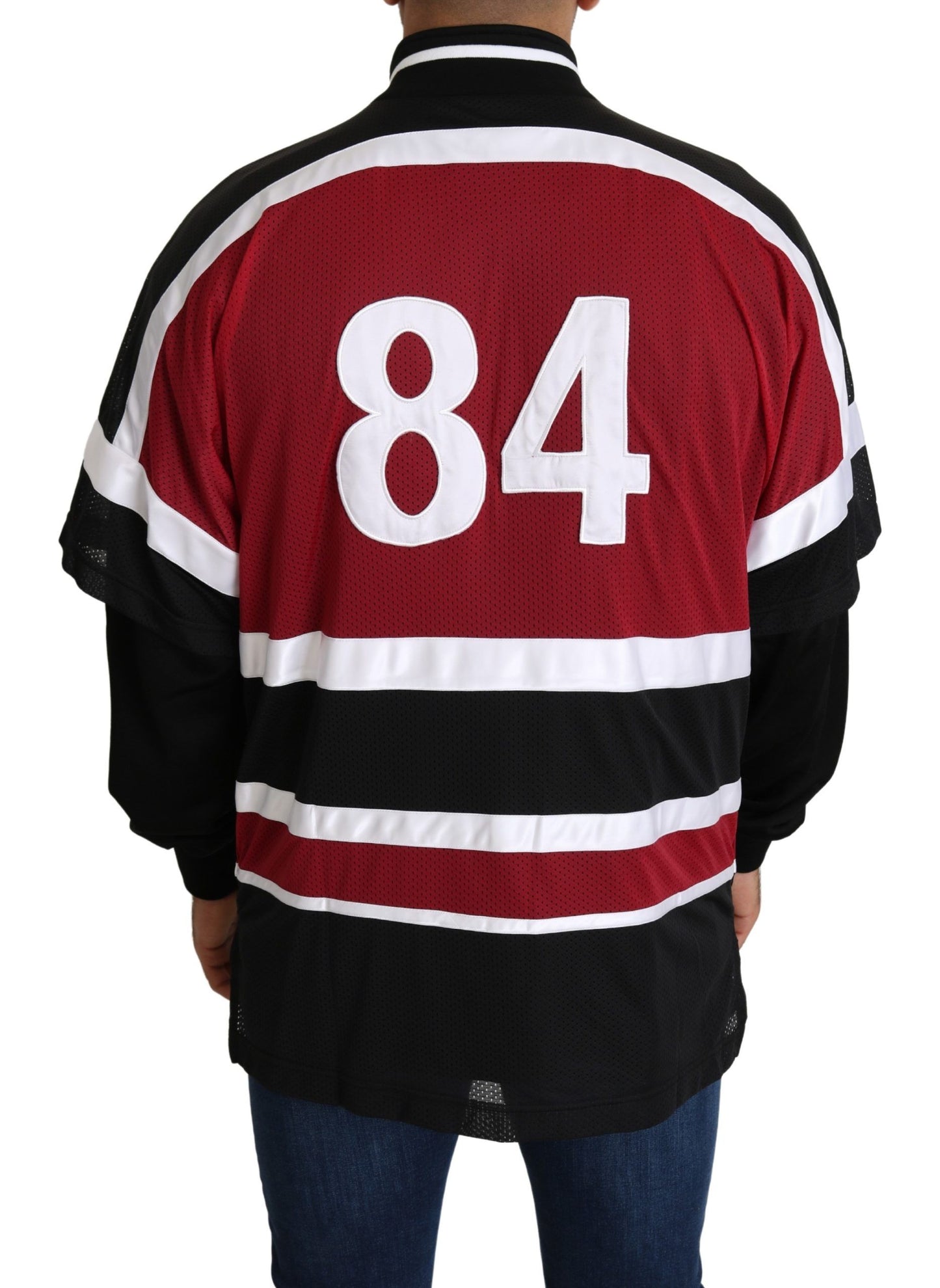 Dolce & Gabbana Red Black AMORE Sport Full Zipper Sweater Dolce & Gabbana
