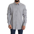 Dolce & Gabbana Black White Checkered GOLD Dress Cotton Shirt