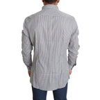 Dolce & Gabbana Black White Checkered GOLD Dress Cotton Shirt