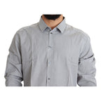 Dolce & Gabbana Black White Checkered GOLD Dress Cotton Shirt