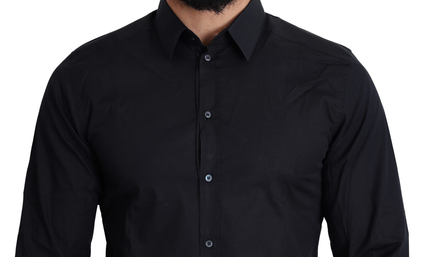 Dolce & Gabbana Blue Cotton Formal GOLD Dress Shirt Dolce & Gabbana