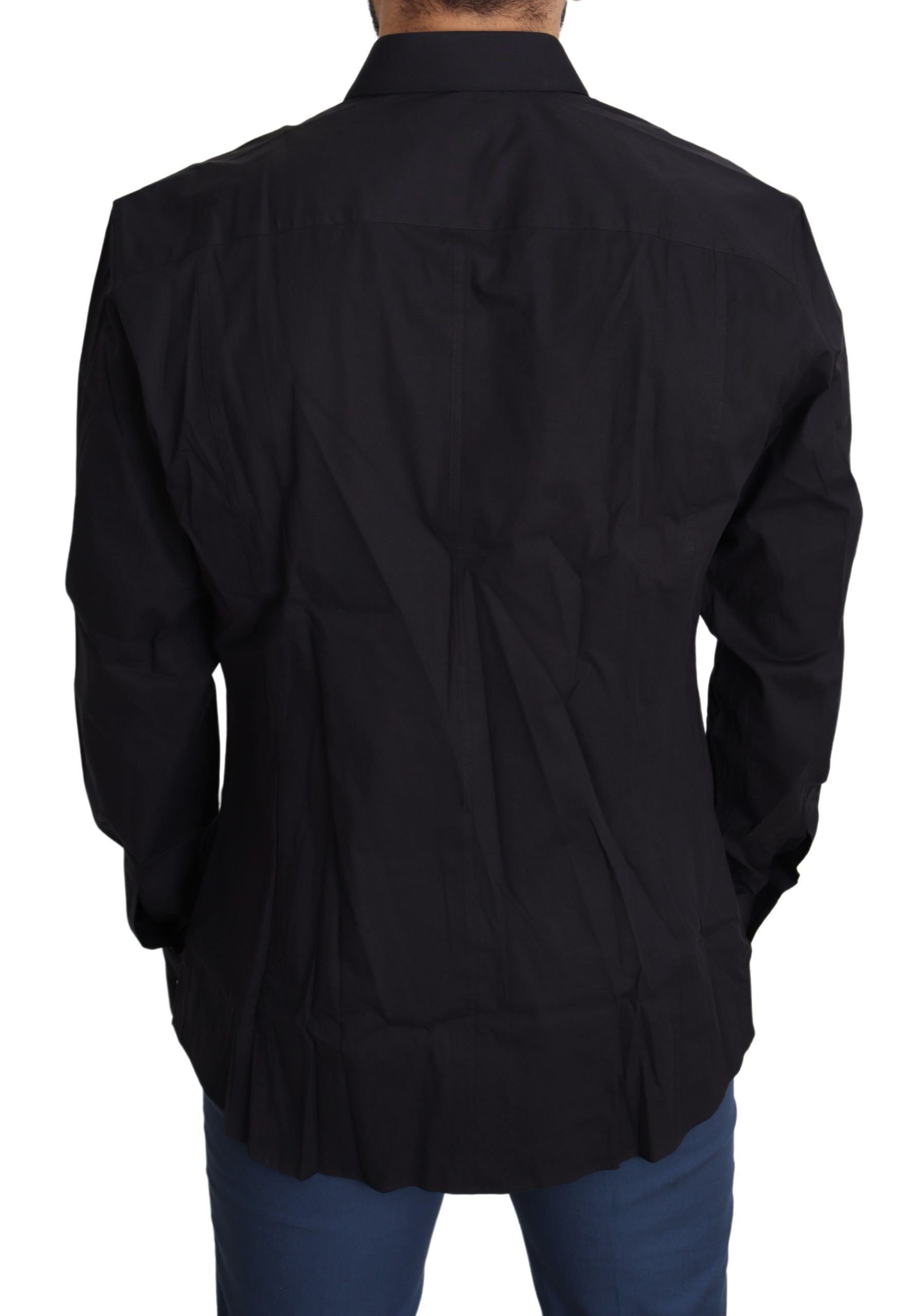 Dolce & Gabbana Black Cotton Stretch Dress SICILIA Shirt Dolce & Gabbana