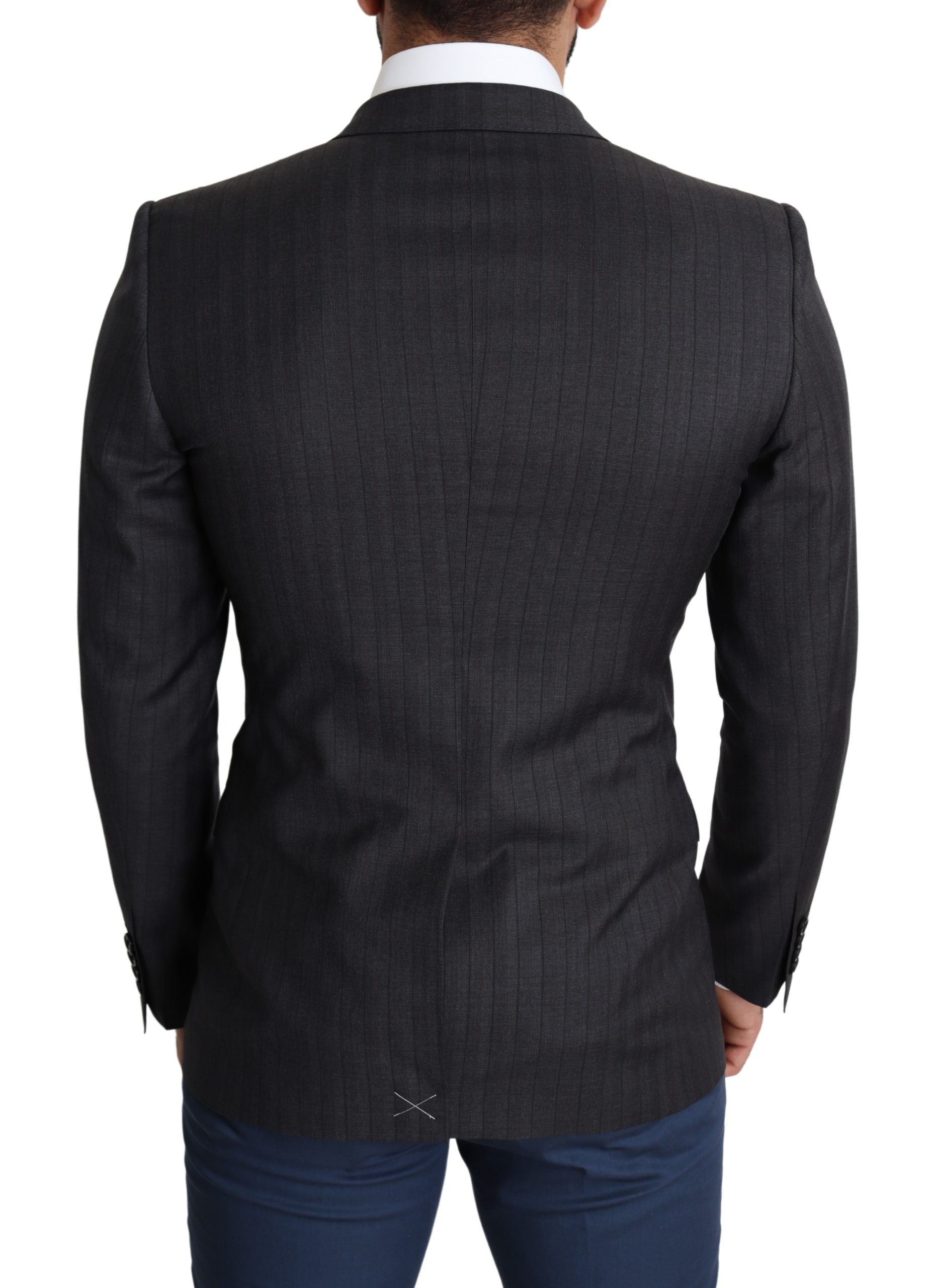 Dolce & Gabbana Black Wool Single Breasted Coat MARTINI Blazer Dolce & Gabbana