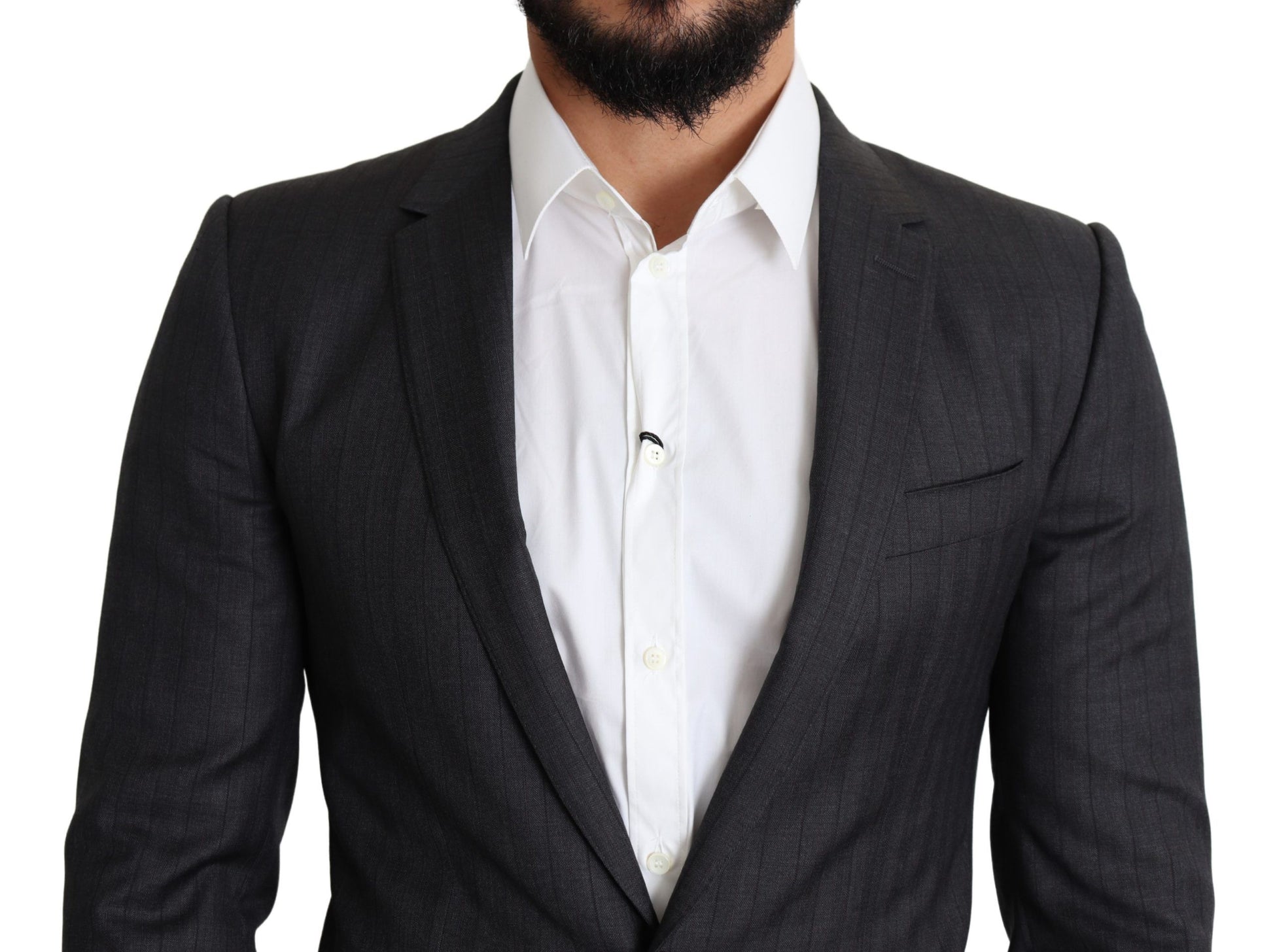 Dolce & Gabbana Black Wool Single Breasted Coat MARTINI Blazer Dolce & Gabbana