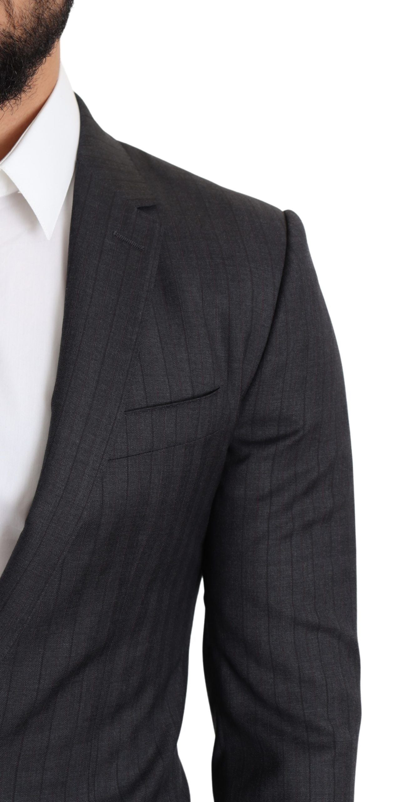 Dolce & Gabbana Black Wool Single Breasted Coat MARTINI Blazer Dolce & Gabbana