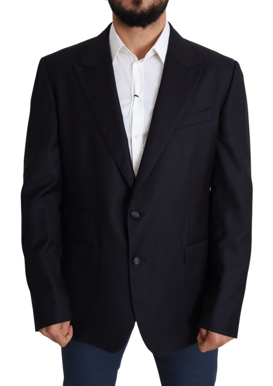 Dolce & Gabbana Black Wool Single Breasted NAPOLI Blazer Dolce & Gabbana