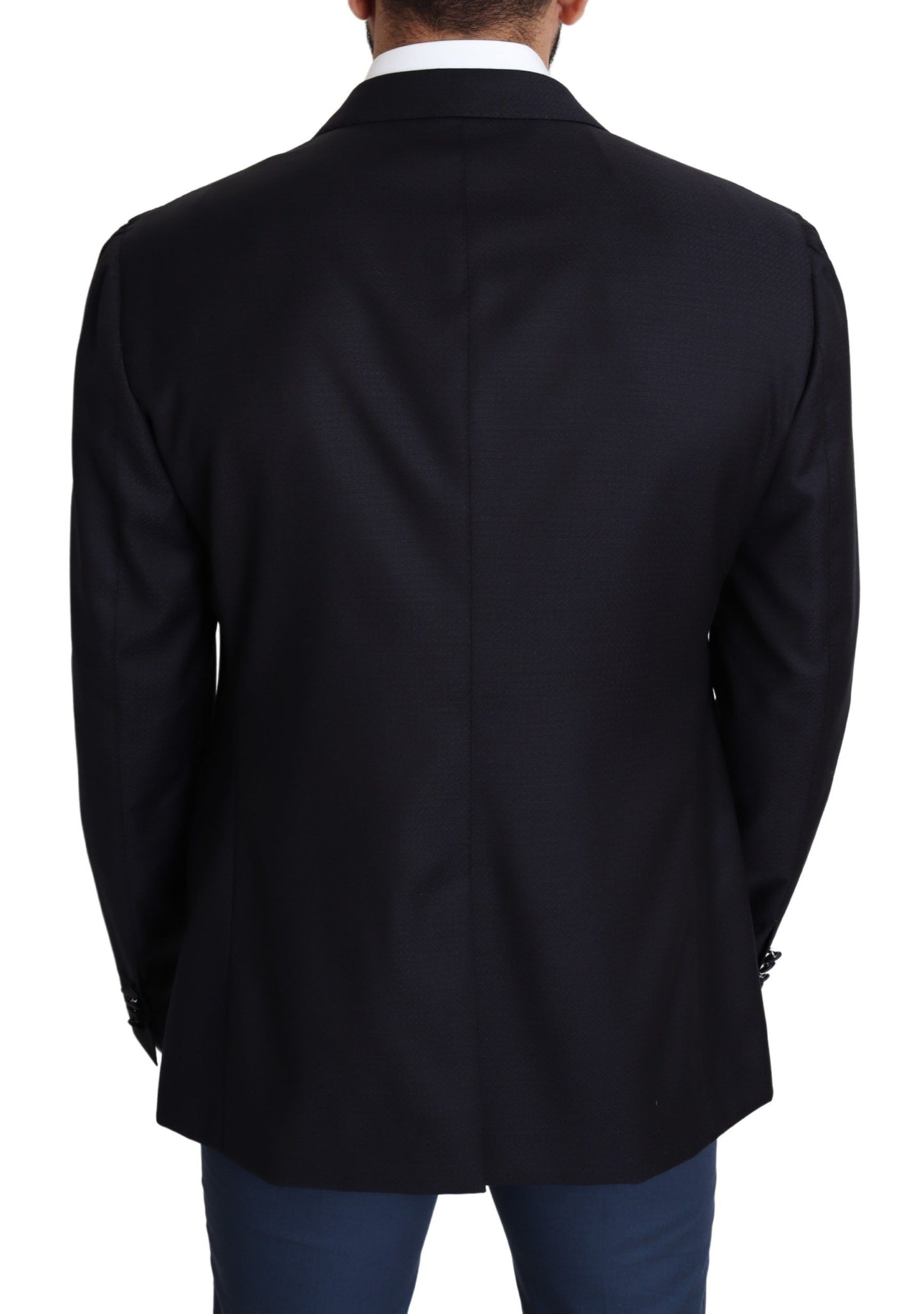 Dolce & Gabbana Black Wool Single Breasted NAPOLI Blazer Dolce & Gabbana