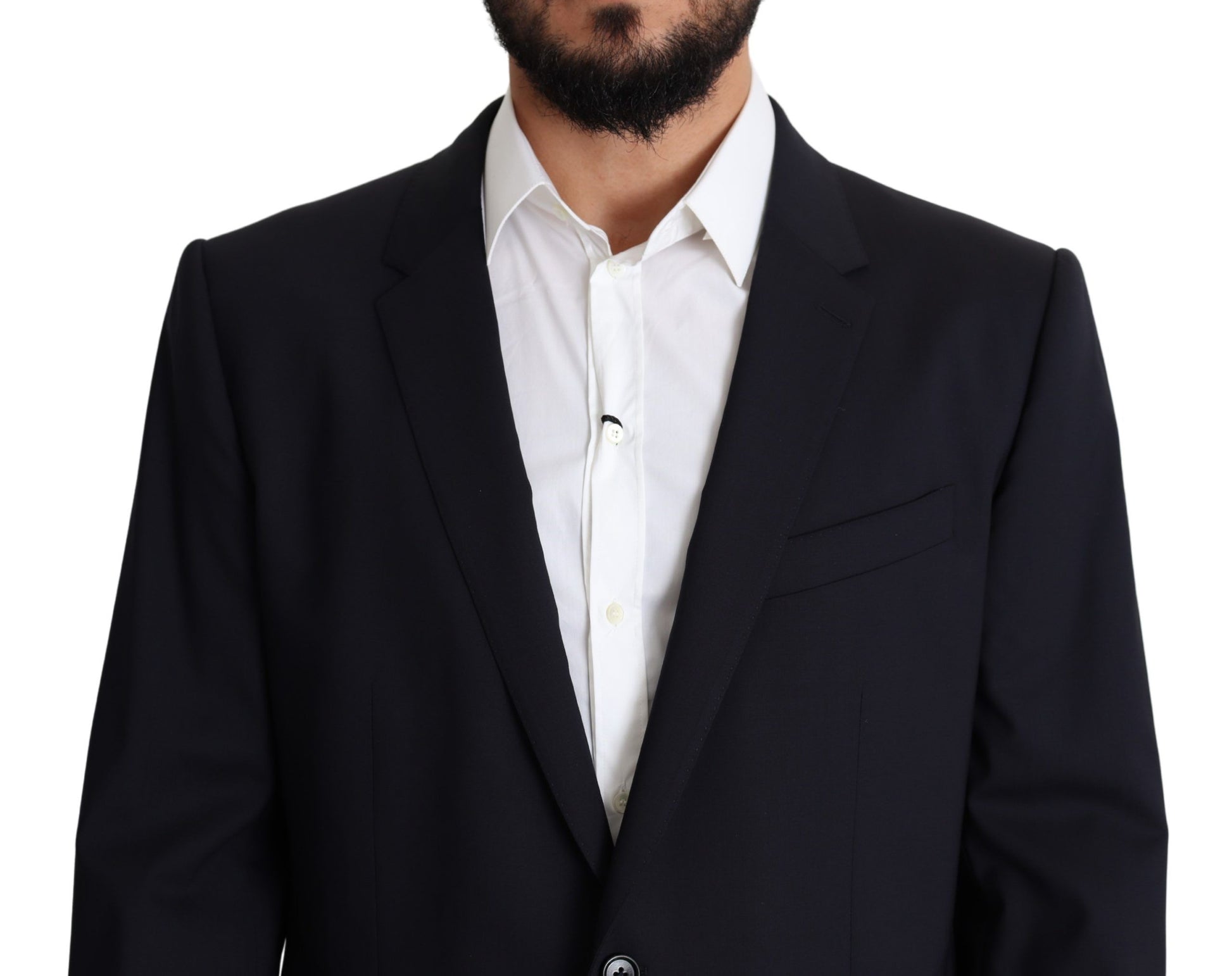 Dolce & Gabbana Black Wool Stretch Men Coat MARTINI Blazer Dolce & Gabbana