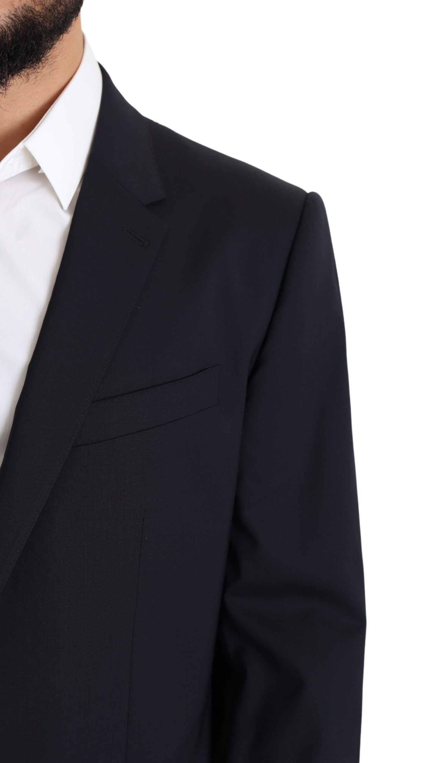 Dolce & Gabbana Black Wool Stretch Men Coat MARTINI Blazer Dolce & Gabbana