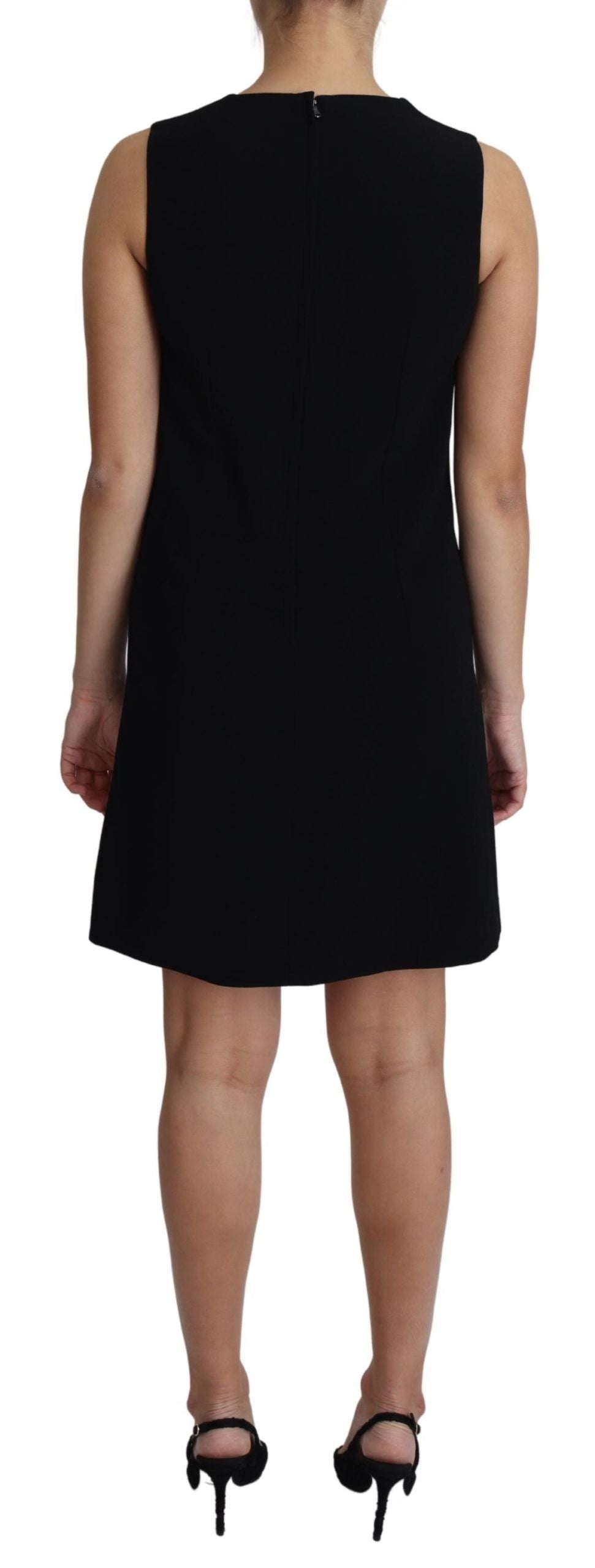 Dolce & Gabbana Black Viscose Stretch A-line Shift Mini Dress Dolce & Gabbana